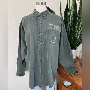 Vintage Warner Bros Marvin the Martian Advanced Lifeform‎ Shirt XL Green Cotton